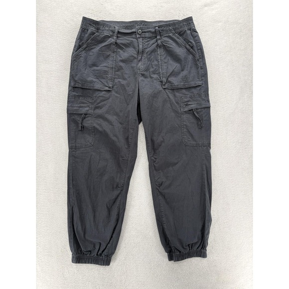 American Eagle Outfitters Pants - American Eagle Baggy Jogger Cargo Pants Womens 16 Gray Stretch Twill Casual Y2K